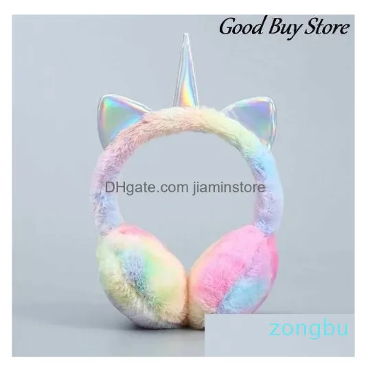 Headphones Warmer Children Sequins Fur Earffs Ar Plush Earfl Kids Ears Er Ly Headwear Soft Dhaju