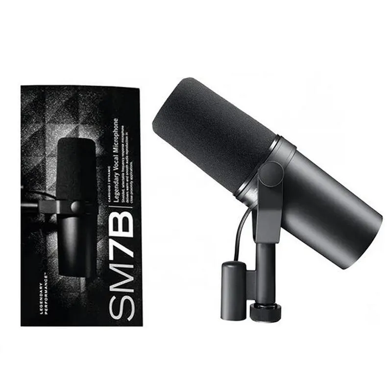 Top Quality SM7B Professional Cardioid Dynamic Microphone Studio Selectable Frequency Response Mic for Game TV Live Vocal Recording Performance Vs SM 7B SM7DB