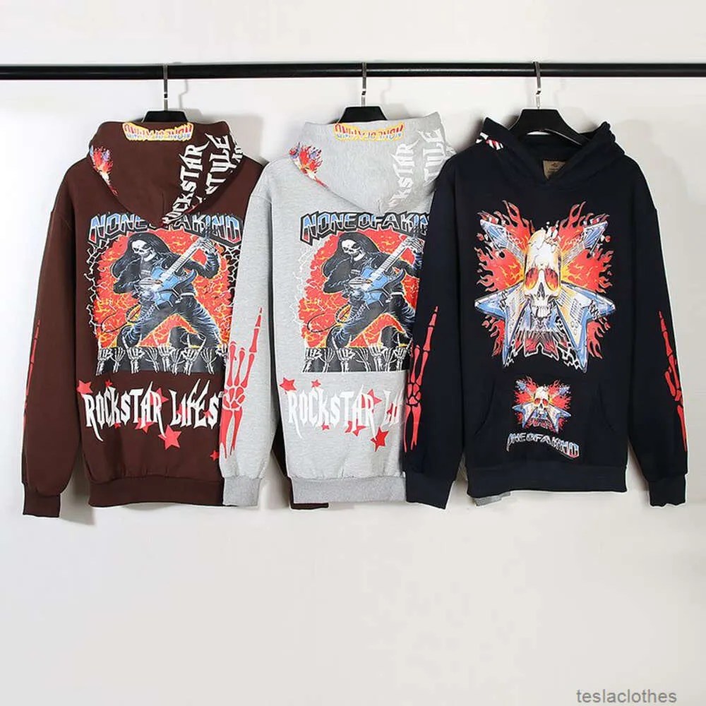 Designer hoodie herensweatshirts mode streetwear high street fashion vlam vagevuur spookklauw print heavy metal rock hoodie insi hoodie