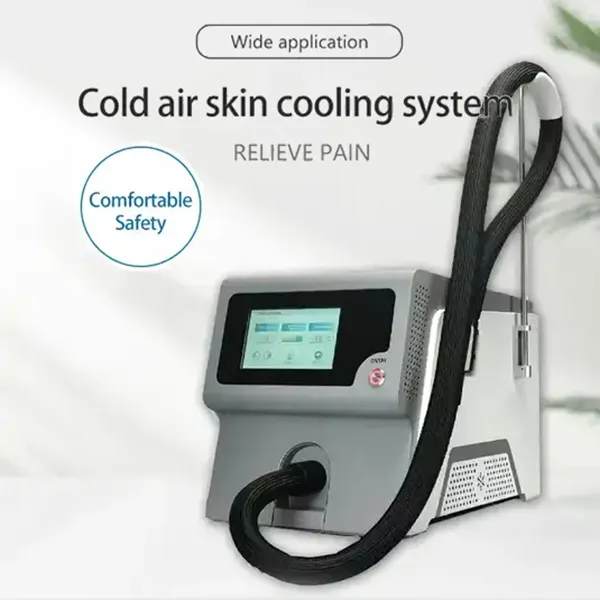 Máquina de enfriamiento de la piel de aire frío de escritorio no consumible equipo criogénico de reducción de hinchazón para alivio del dolor para tratamiento láser