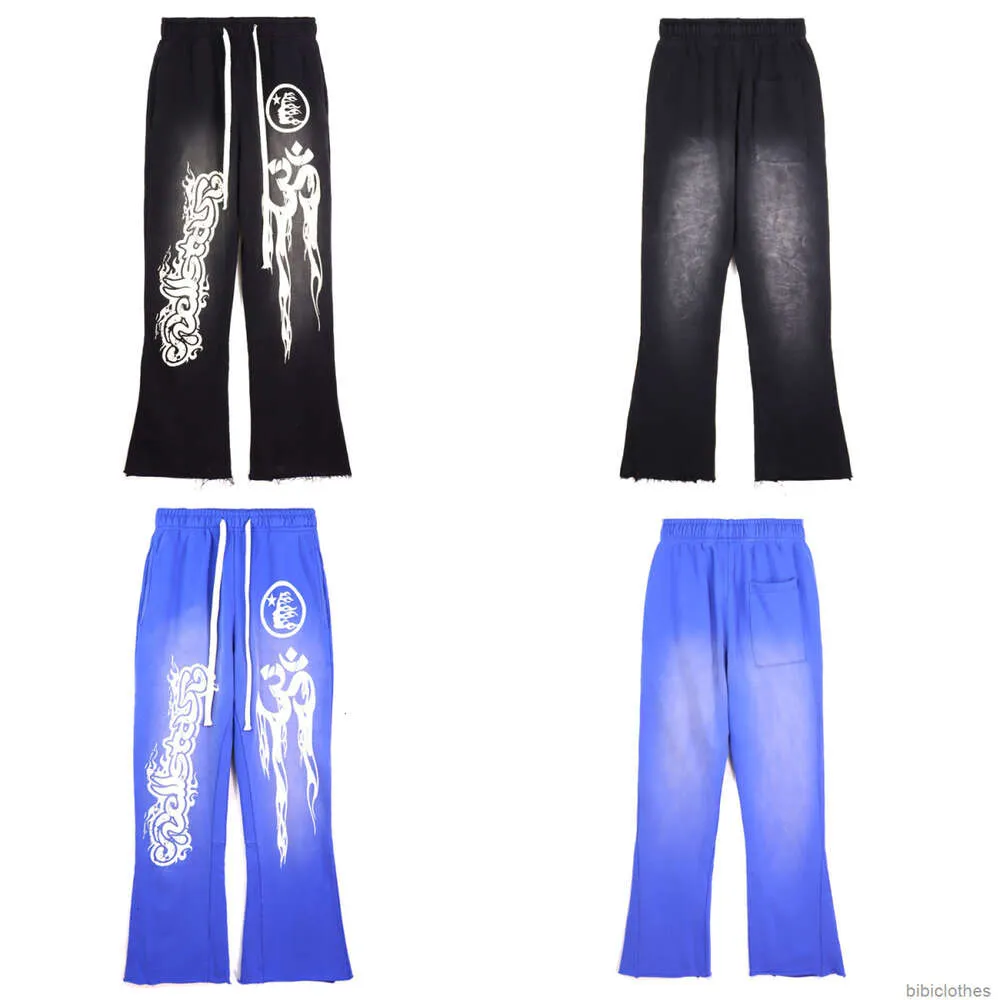 Designers casual pant streetwear byxor svettbyxor high street ins samma röda flare byxor tvättade slitna slinga