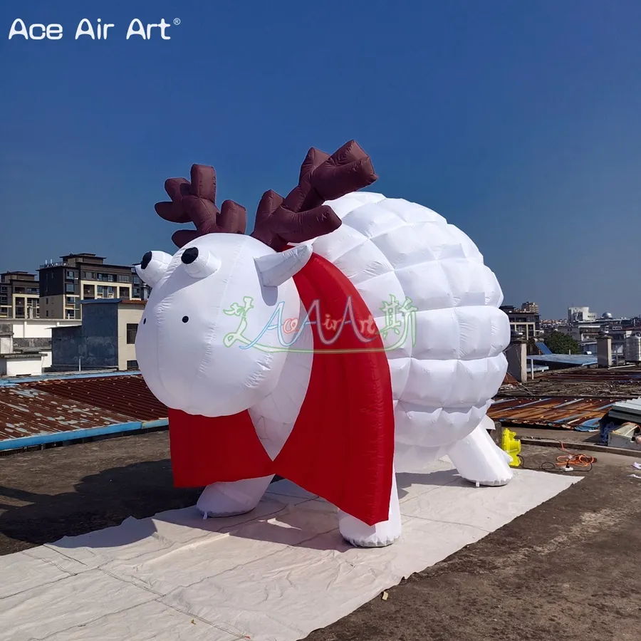 Ovelha inflável de algodão inflável com animal inflável de soprador de ar livre para decoração de publicidade ao ar livre