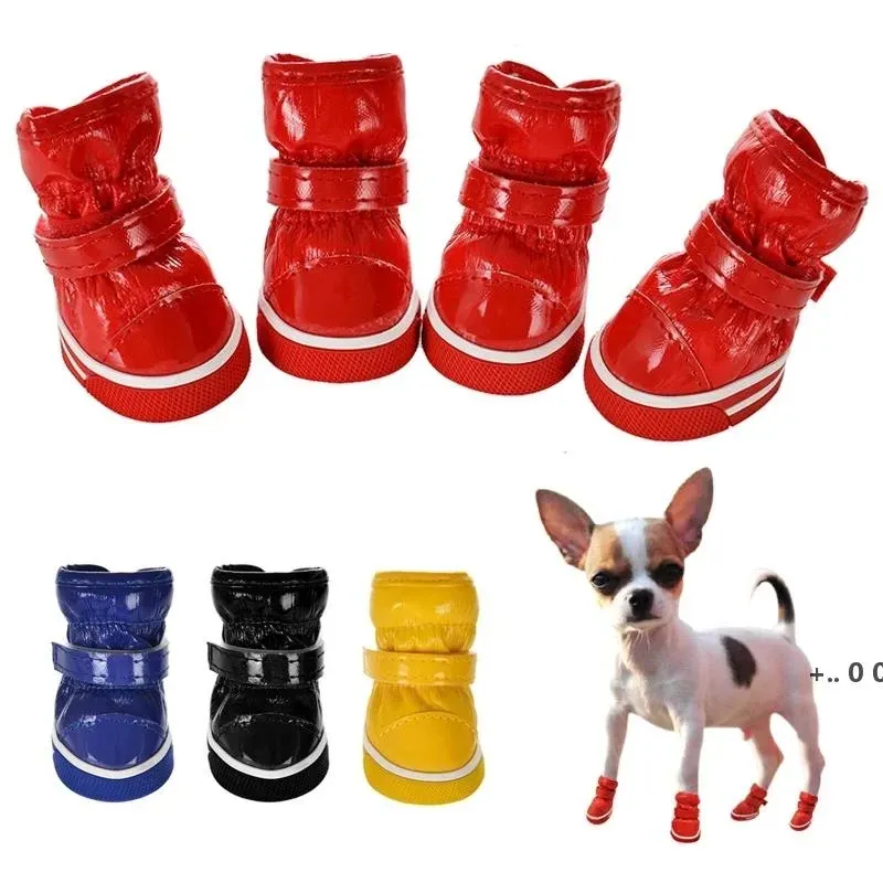 Chaussures d'hiver pour chien, chaussures chaudes en polaire pour chiot, bottes de neige imperméables, Teddy Bichon en coton