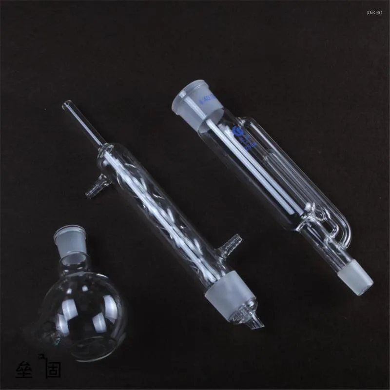 60ml Glass Soxhlet Extractor Body & Allihn Condenser Spherical Shape 1 Flat Bottom Flasks For Lipid Extraction