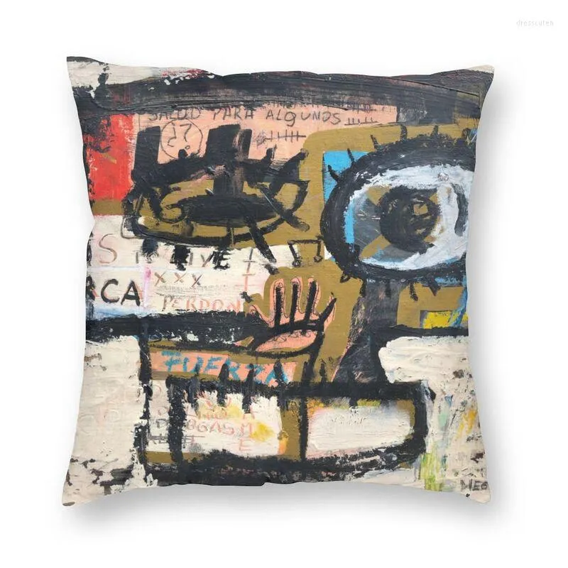 Kussen Salud Para Todos Perdon y Fuerza Cover Home Decoration Print Basquiat Art Throw Case voor woonkamer twee kant