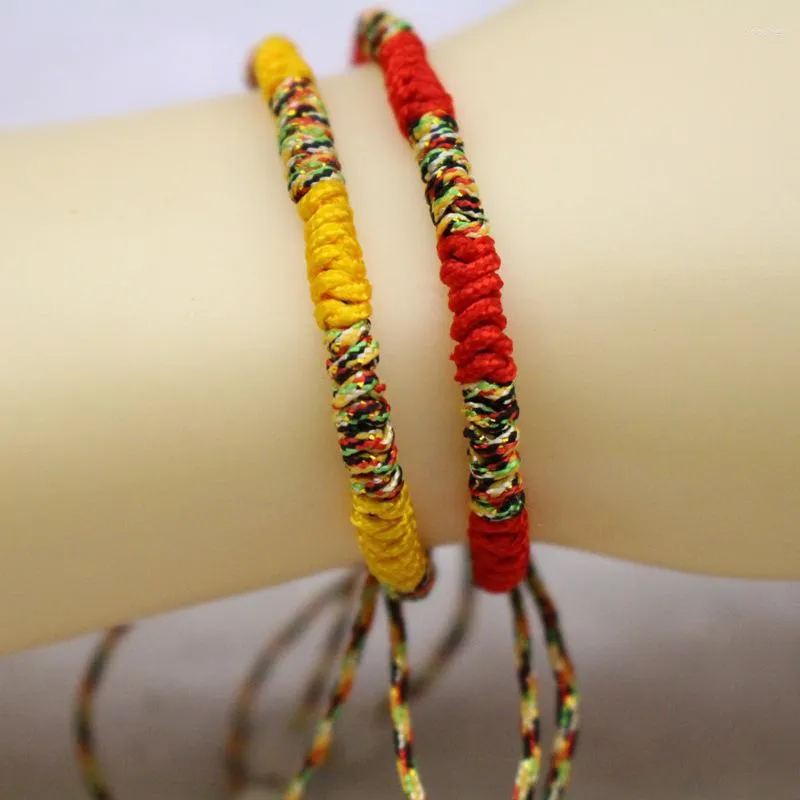 Ethnic Hand Woven Lucky Knot Braided Line Knot Bracelet With Multi