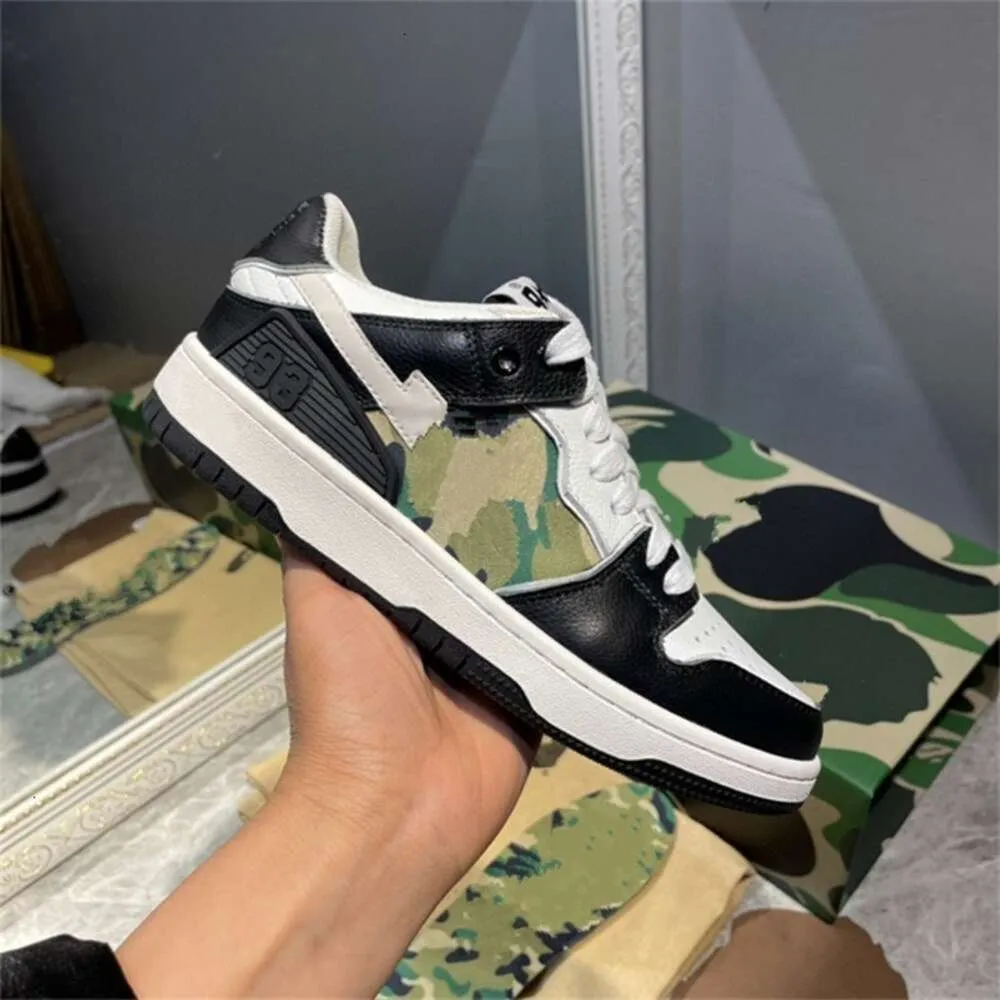 Designer Mens Shoes STA 93 SK8 APBapestas luxury Skateboard Tide Sneakers Trendy Classic Womens Trainers Camouflage stick Grey Black White Lace Up size 35-45
