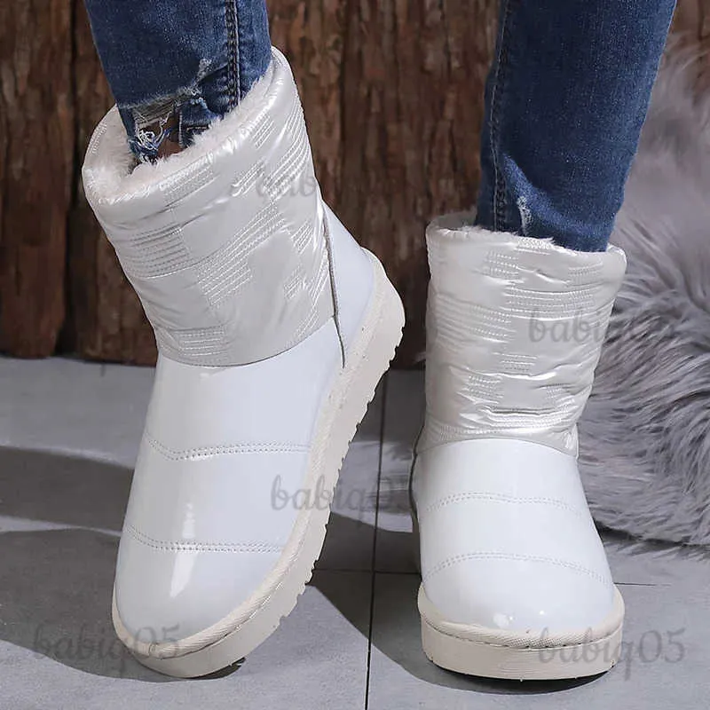 Boots 2023 New Waterproof Winter Boots Women White Black Thick Plush Platform Snow Boots Woman Faux Fur Warm Flat Ankle Botas De Mujer T231117