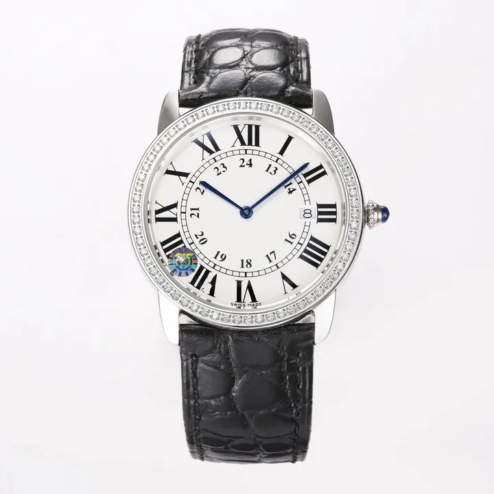 Montre pour hommes et femmes 36mm 30mm bracelet en cuir clouté de diamant mouvement à quartz montre classique de haute qualité montre atmosphérique simple cadeau d'anniversaire couples