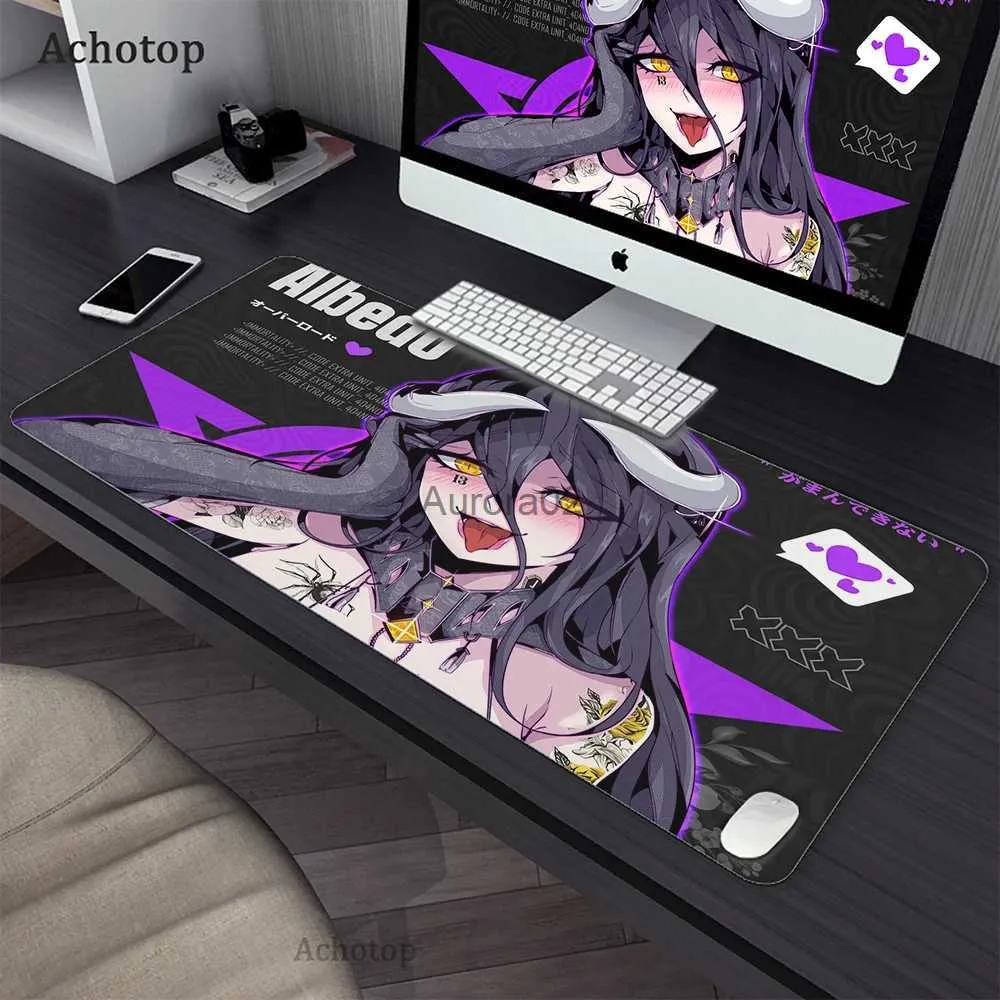 Mouse Pads Wrist Rests Cute Gaming Mouse Pad Anime Large Computer Mousepad Speed 900x400MM Overlock Edge Cool Cartoon XXL Keyboard Desk Mice Gamer Mat YQ231117
