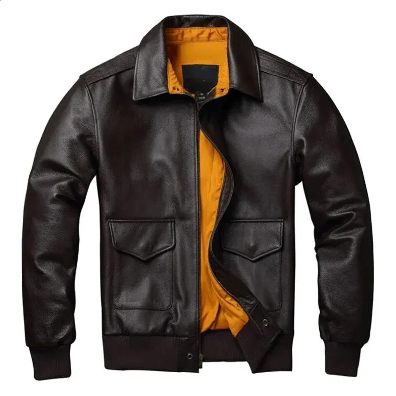 Mens Jackets Genuine Leather Jacket Military Pilot Air Force