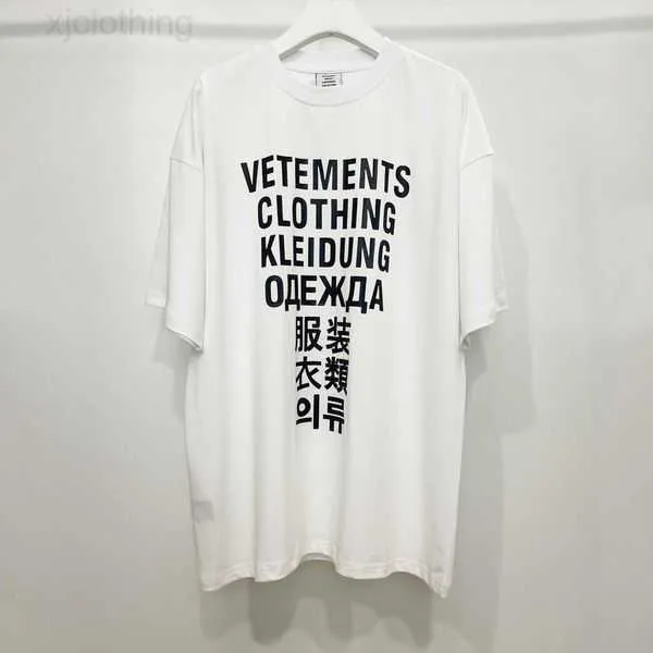 Herren T-Shirts Gute Qualität Vetements Mode Hemden Männer 1 Sieben Sprachen Vintage Frauen T Shirt Übergroßen T-shirt Herren Cloing G221109 129HNB