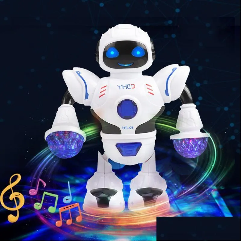 Robots électroniques Robots Musique éblouissante Robot Jouets éducatifs brillants Électronique Marche Danse Espace intelligent Enfants Drop Livraison Dhyct