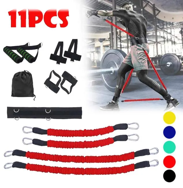 Set di fasce di resistenza per il fitness da 11 pezzi Set di fasce di resistenza elastiche per bodybuilding Elastici sportivi per fitness Espansore J01153484416