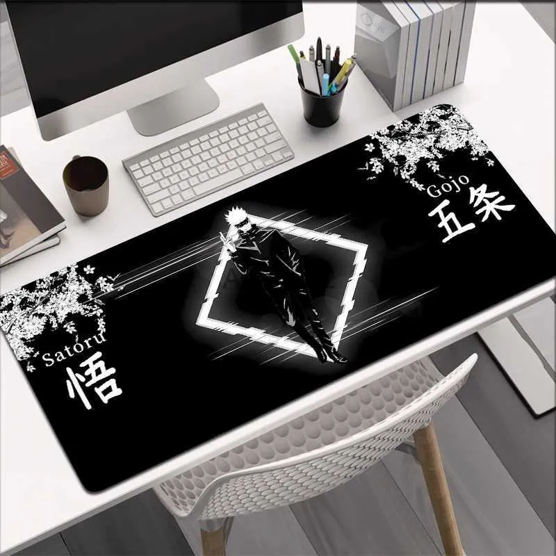 Mouse Pads Wrist Rests Jujutsu Kaisen Mouse Pad Anime Gojo Satoru Large Gaming Mousepad Gamer Company Keyboard Mouse Mats Carpet Computer Desk Mat YQ231117