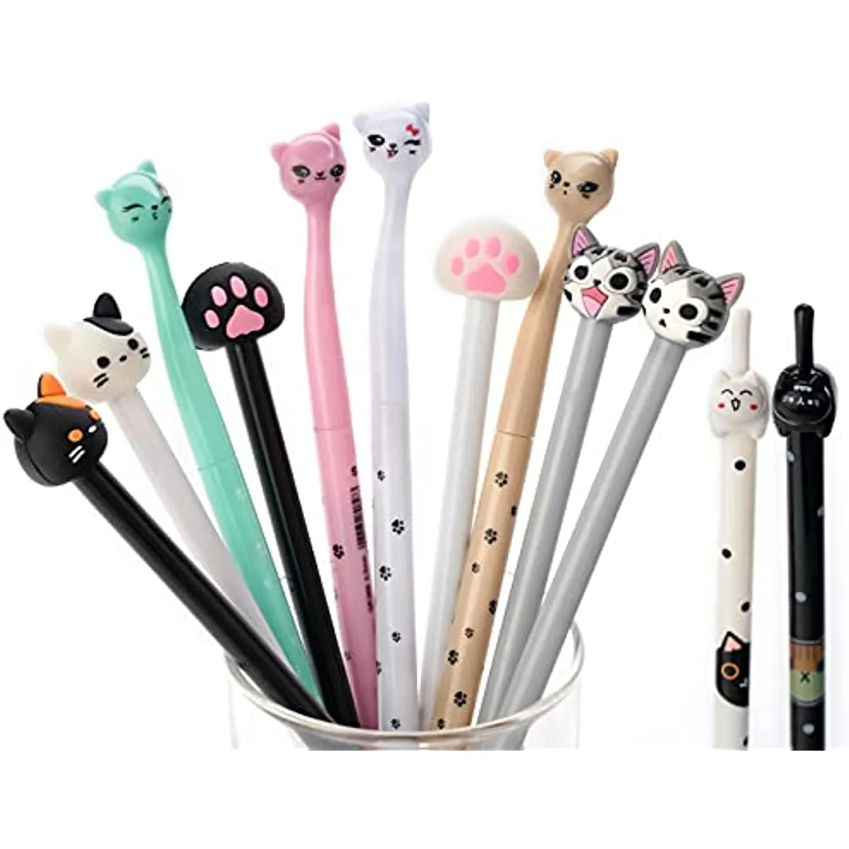 Cute Pens Kawaii 0.5mm Black Ink Gel Pens Fine Point Smooth Writing Ballpoint for Office School Supplies Nice Fun Gifts for Kids Girls Women Pens for