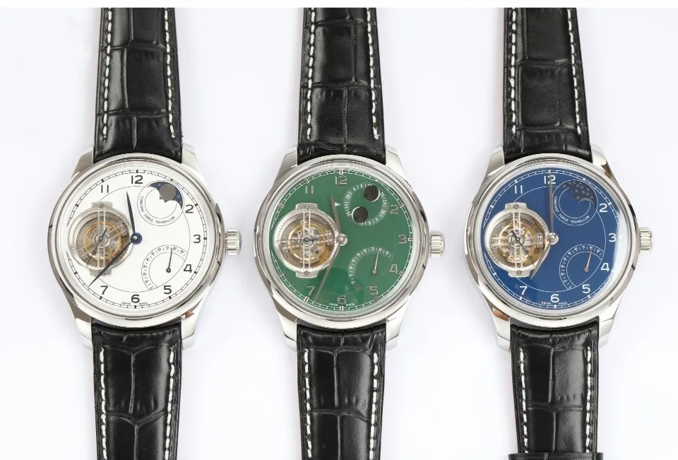 Montre de luxe BBR PORTUGIESER Tourbillon à puissance constante "150e anniversaire", mouvement 94850, stockage d'énergie pendant 65 heures, disque de phase lunaire, affichage du stockage d'énergie. 44*13.4mm