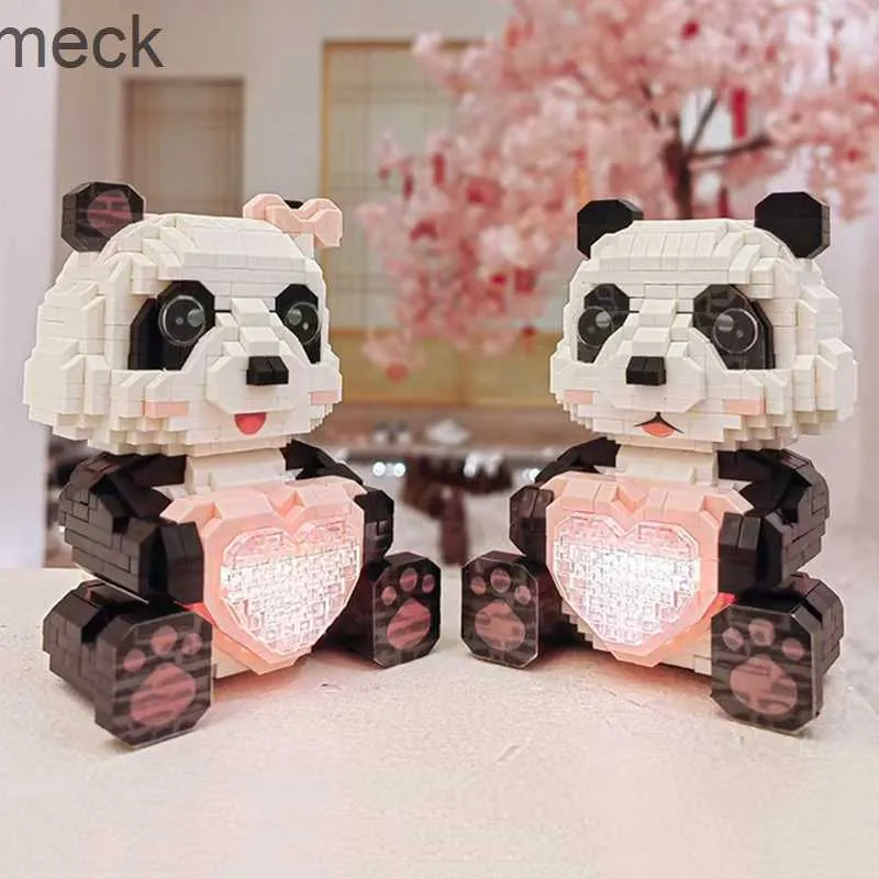 Blocchi di animali creativi blocchi di costruzione simpatico panda blocchi di diamanti giocattoli per ragazze ragazzi regalo di compleanno mattoni fai da te giocattoli da costruzione