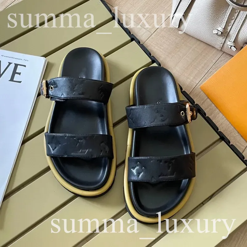 Flat Mule Slides Sandals Fashion Luxury Unisex Summer Canvas Beach ...