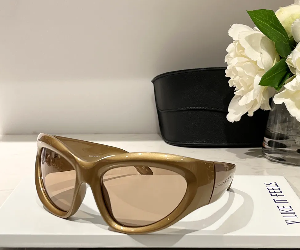 0228 Gold Brown Sports Shield Okulary przeciwsłoneczne dla mężczyzn Sunnies Gafas de sol projektant okularów przeciwsłonecznych Occhialia da sole Uv400 Ochrona okularu