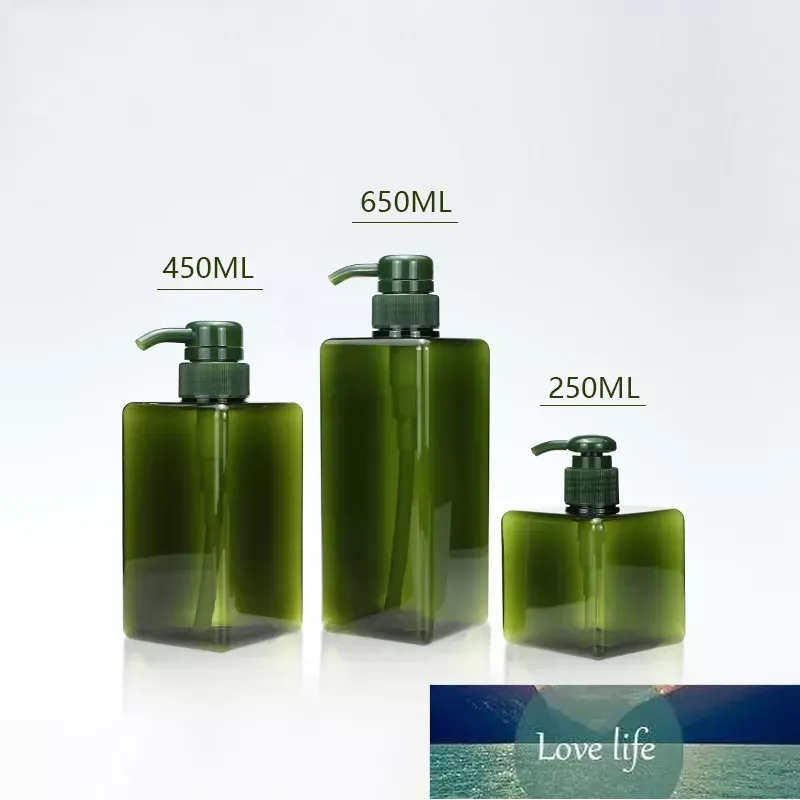 250ml PETGポンプスクエアローションボトルシャワージェルハンドサニタイザーボトル化粧品サブパッキングプラスチックボトル6色