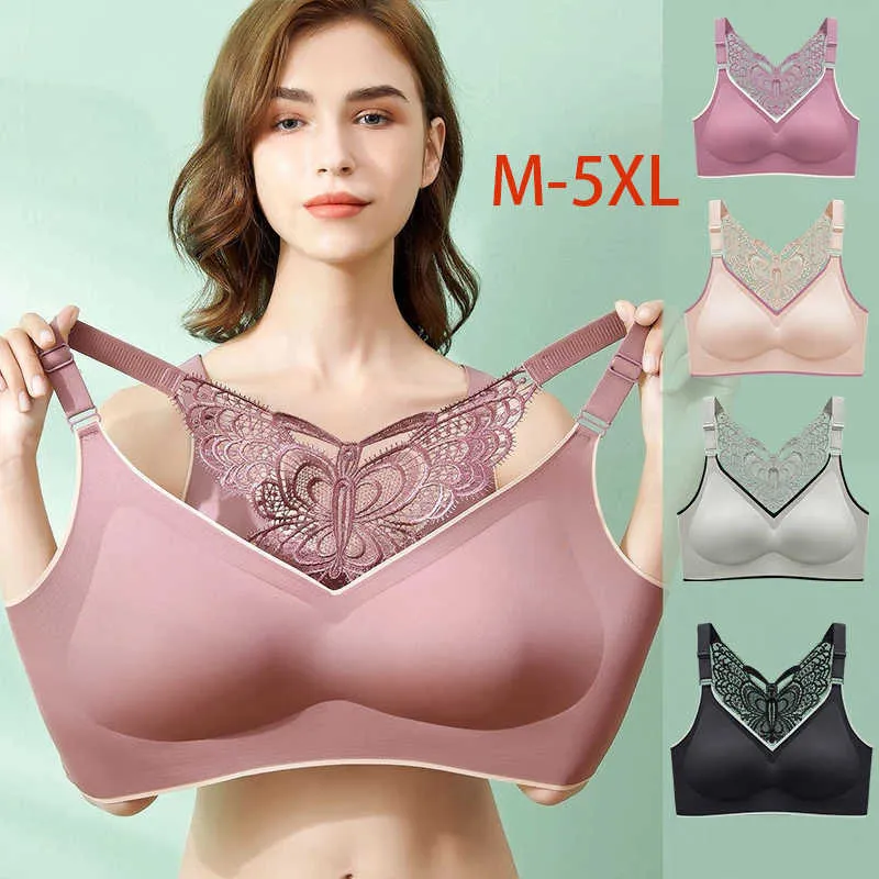 BRAS PLUS STORLEK BRAS FÖR KVINNOR 3XL 4XL 5XL STOR STORLIG BRALETTE Sömlös Women Bh Beauty Back Farterfly Push Up Bra Wireless Underwear P230417