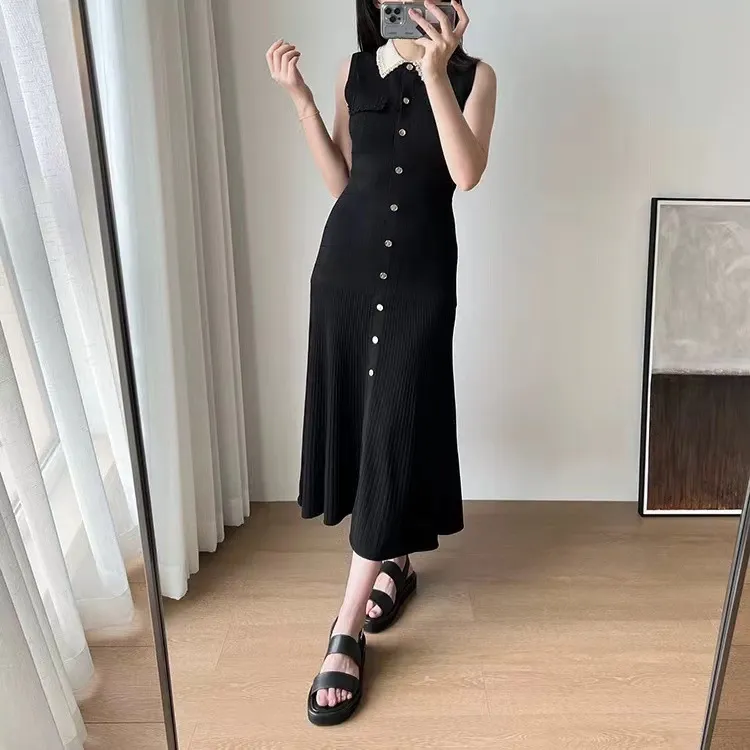 Robe femmes - longue en Satin sans manches dos nu - RFOZCK Black Robe femmes - longue en Satin sans manches dos nu - RFOZCK Black