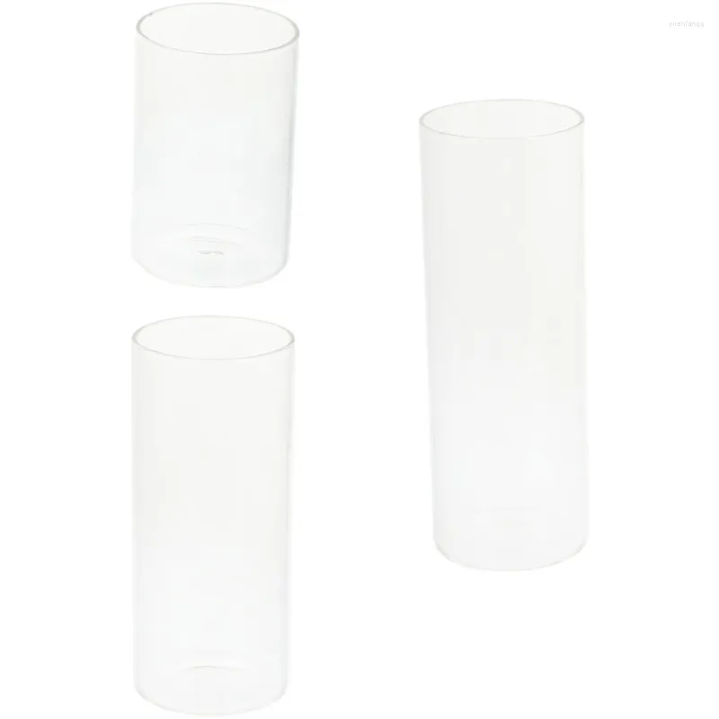 Ljushållare Holder Cup Tealight Votive Chimney Clear Tea Light Cylinder Cover Tubs Table Container Pillar Wax Tom Shade