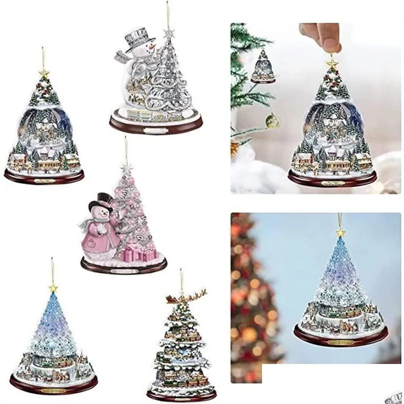 クリスマスの装飾アクリルペンダント装飾雪だるまクリスマスツリーの装飾装飾のための装飾装飾は、ホリデーギフトパーティー用品DHBZVのための装飾