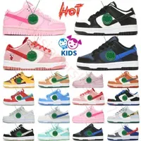 designer kids shoes dunks baby low sneakers dunks retro black white panda kid youth trainers toddler infants shoe White Chunky Boys Girls Athletic Outdoor Sneaker