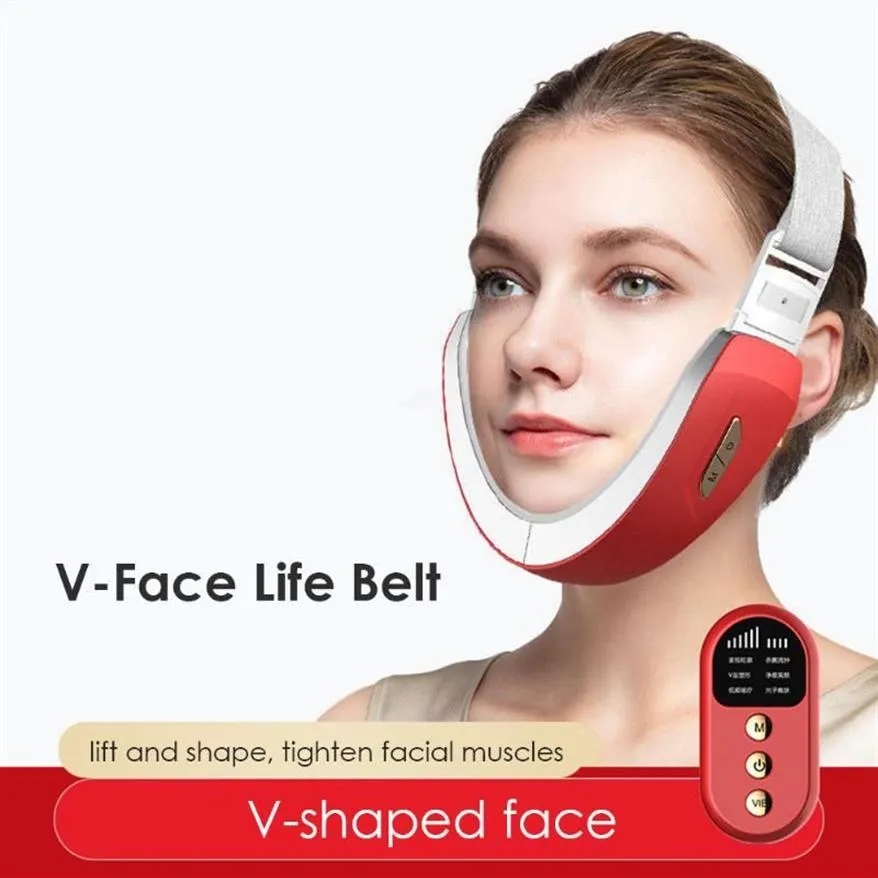 Galvanisk terapi Led Pon V-Face Chin V-Line Face Slimming Machine V-Line Up Facial Lifting Belt Chin Slimming Device265T