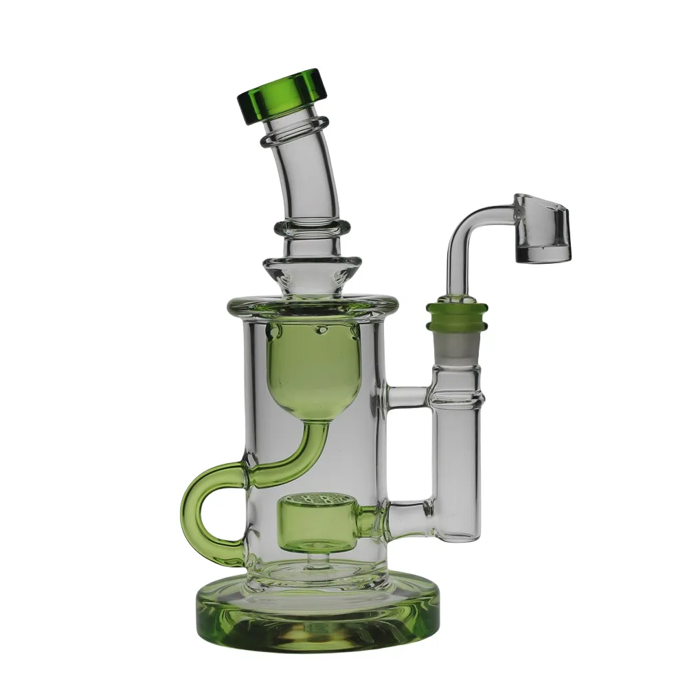 SAML 컬러 Klein Bong Hookahs Sol Dab 장비 유리 재활용자 흡연 플라워 워터 파이프 생명 조인트 크기 14.4mm 두께베이스 PG3003C (FC-KLEIN)