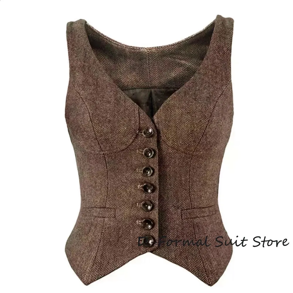 Damesvesten Visgraat Dames Mouwloos V-hals Slim Fit Vintage Wollen Jas Casual Zomer Gebreid Vest Door Sportpak Bovenkleding 231116