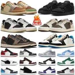 jumpman 1 low basketball shoes 1s lows sneakers Reverse Mocha Olive Black Phantom Bred Toe Panda UNC Wolf Grey True Blue men women outdoor sports shoes