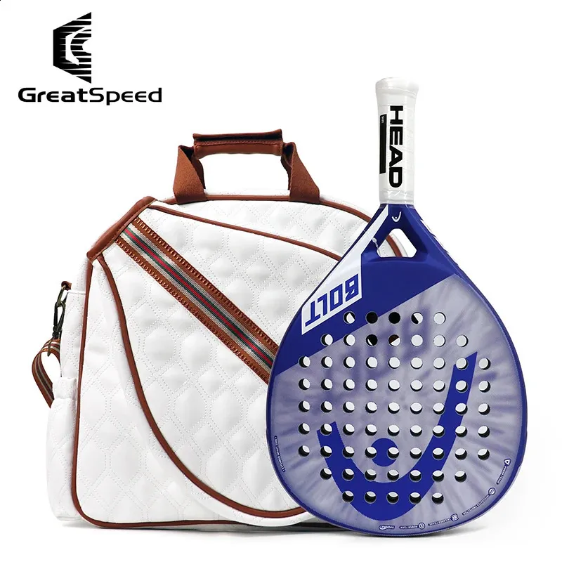 Tennisväskor 2024 Greatspeed Padel väska män kvinnor svart vit pu tennis badminton padel racket axel väska bärbara padel racket handväskor 231116