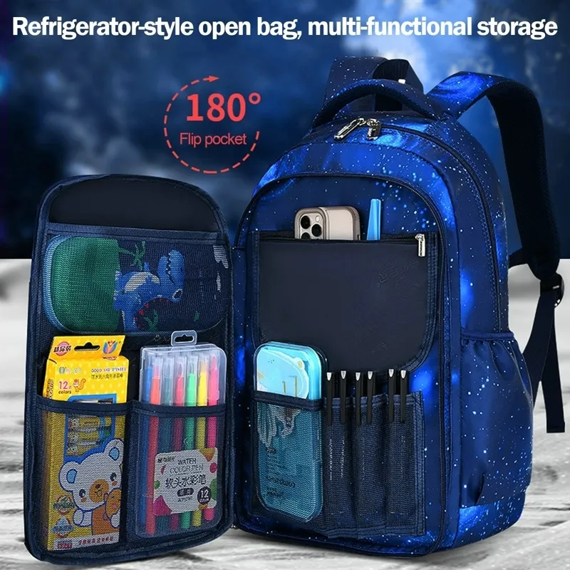 Rucksäcke Kinderschultaschen Wasserdichte Rucksäcke Seitenöffnung Junge Schulrucksack Schultasche Für Kinder Grundschüler mochilas 230417