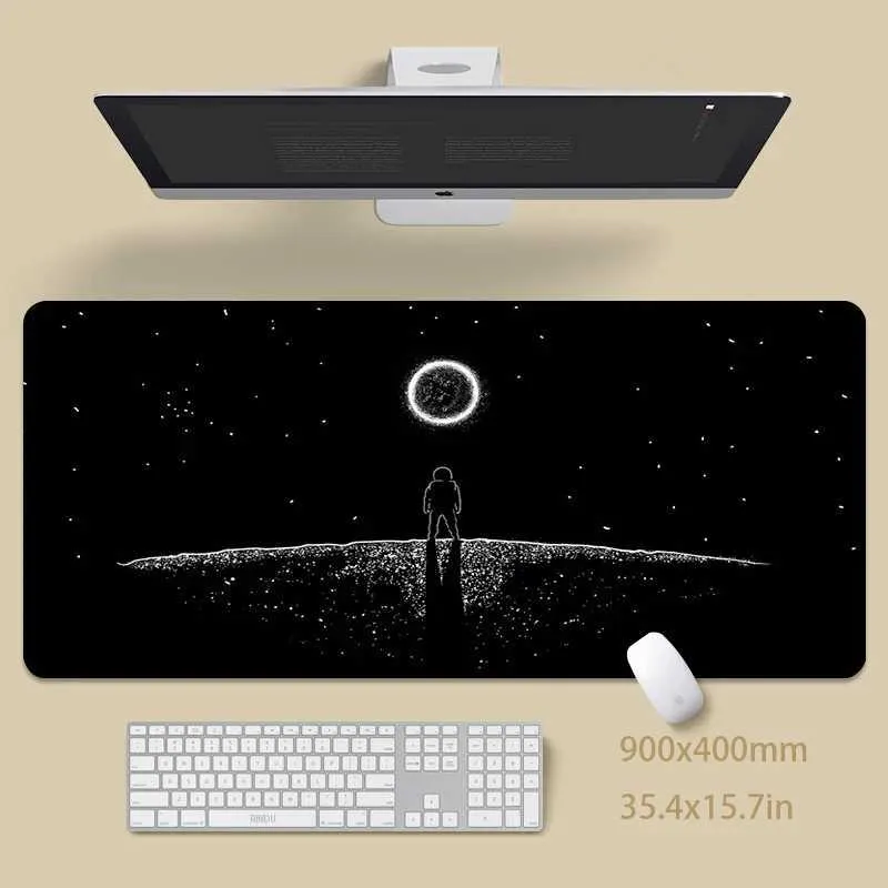 Muskuddar handled vilar mus kudd minimalistisk stor spelare muspad skrivbord matta xxxl musmattor 31.4x11.8in gummi skrivbord kuddar design bord mattor mousepads yq231117