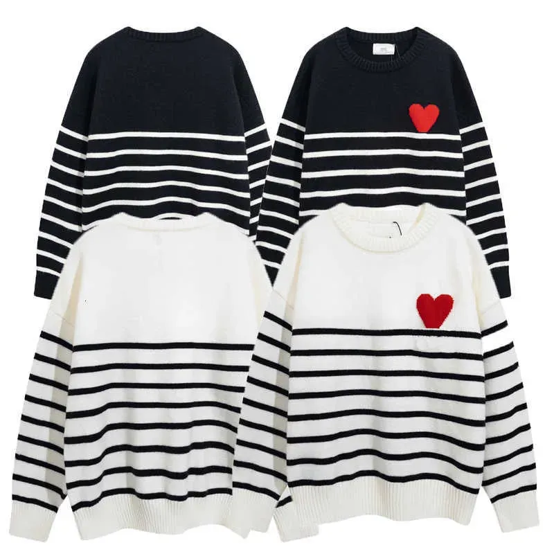 Men's Designer Heart Sweater Parisian Style Embroidered Jumper, Quality Knit Crewneck Sweatshirt, Couple Matching Winter Top, Warm Stylish