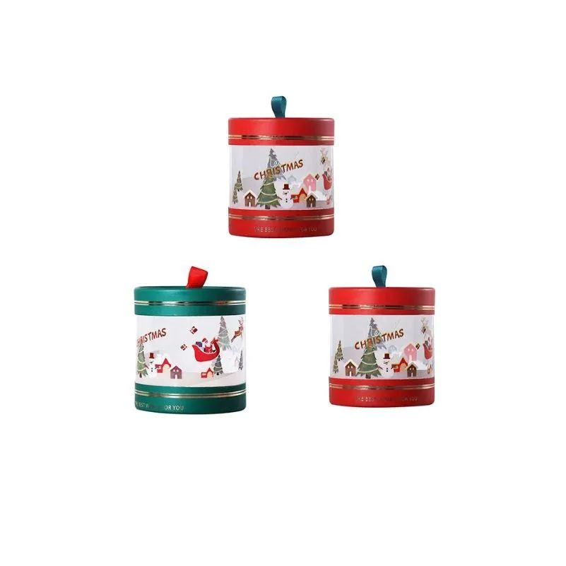 Apple Candy Candy Bow Ribbon Paper Hing Bucket Xmas Party Home Decoration新年2024年のドロップデリDhgzeのギフトラップクリスマスギフトパッケージボックス