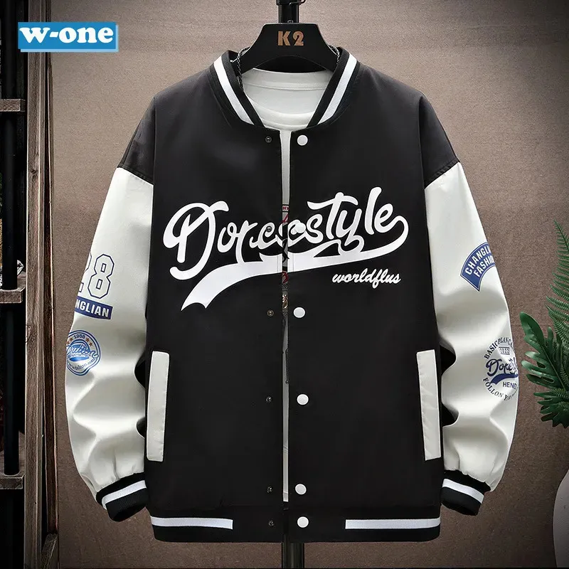 Jaquetas masculinas para ins hip hop casual casaco de beisebol fino ajuste unisex uniforme bombardeiro juventude tendência faculdade wear outono 231116