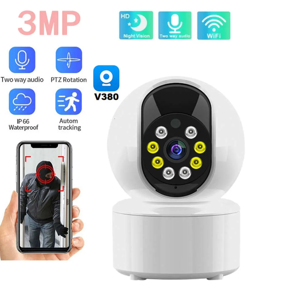 Ny IP WiFi -kamera 3MP Mini Pan/Tilt WiFi IP Camera Auto Tracking Two Way Audio Motion Detection Remote Access Baby Monitor V380