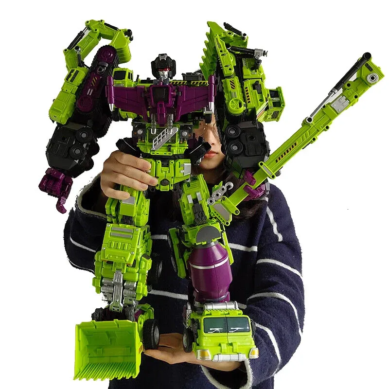 Transformation Toys Robots NBK 3349 Transformation Toy Devastator 6IN1 Combiner Robot Film Figure Model ABS 42CM Ogółe odkształcanie samochód 231117