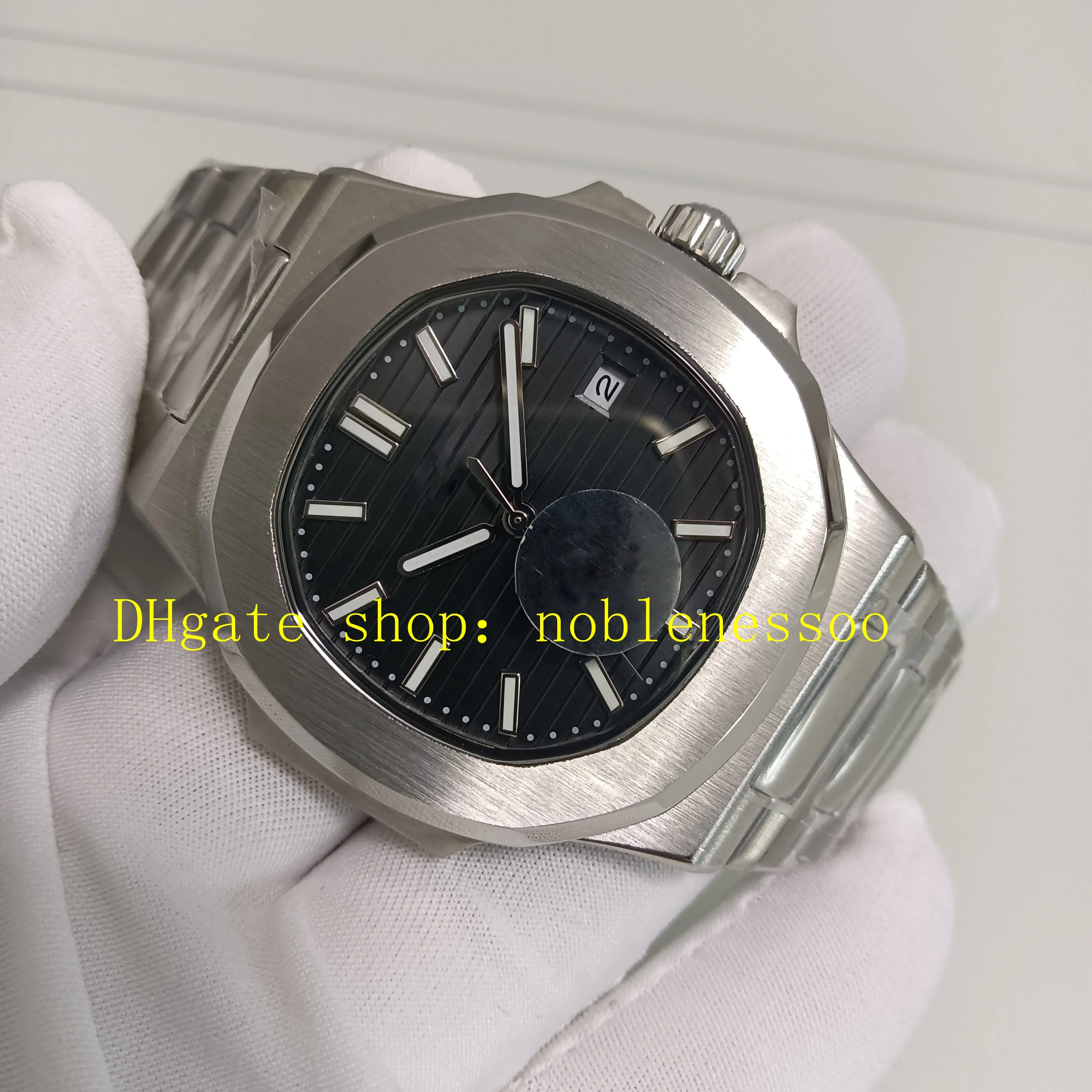 5 스타일의 슈퍼 자동 시계 남성 40mm 클래식 블랙 다이얼 스테인리스 스틸 팔찌 투명 백 손목 시계 아시아 Cal.324 움직임 캐주얼 기계식 시계