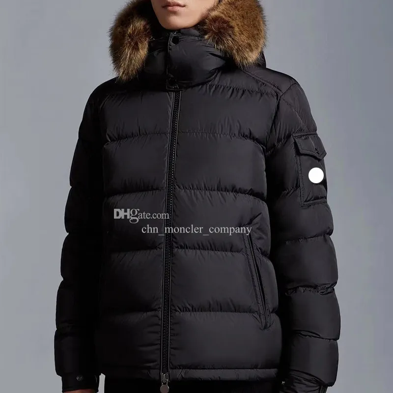 Utomhus huva päls krage mens down jacka klassisk arm märke puffer designer down jacka män hög kvalitet kappstorlek 1--6