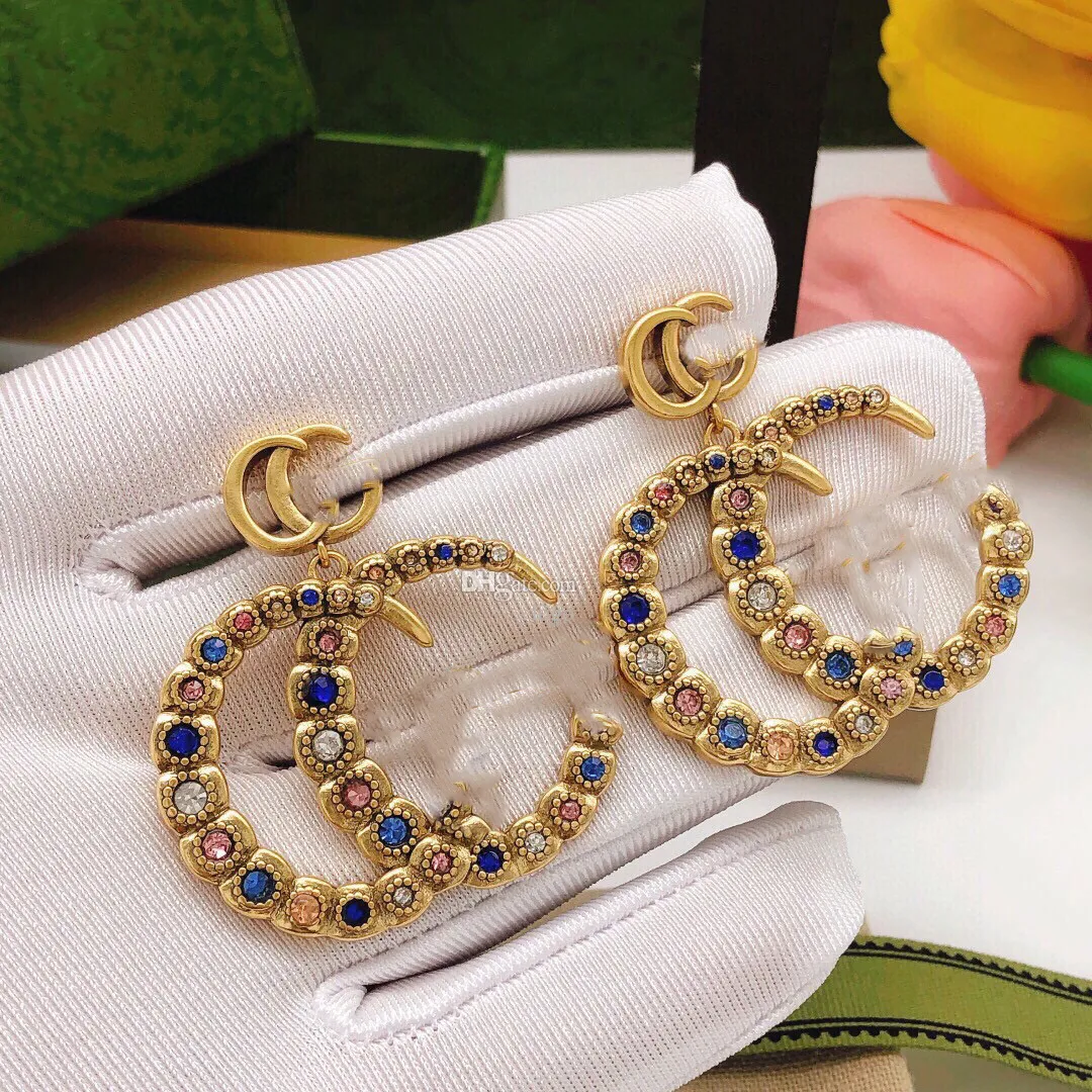 Fashion Designer Earring For Woman Brand stud Earing Letter Double G Diamond Pearl Gold Big Hoop earring ggity Women Trend earrings fg54f