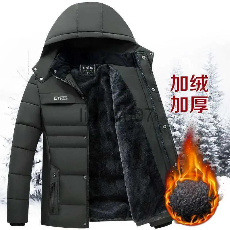 Piumino da uomo Parka Giacca invernale Parka Cappotti da uomo Uomo Addensare Con cappuccio Capispalla impermeabile Cappotto caldo Abbigliamento da padre Cappotto da uomo casual J231117