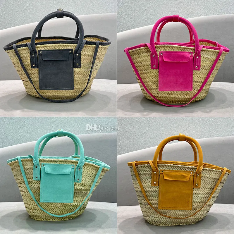 Le Petit Panier Soli Korb Tragetasche gewebte Tragetasche mit Lederbesatz Damen Sommer Strand Strohtaschen Handtasche Umhängetaschen 2023 Fashion Luxury Designer Handtaschen