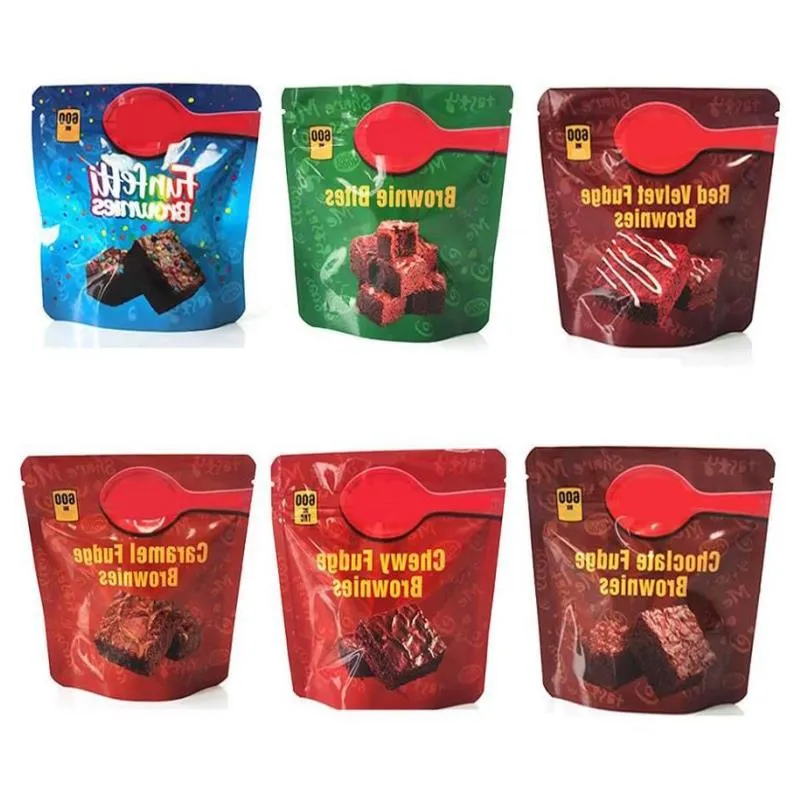 600 mg Infused Brownie Opakowanie Mylar Torby Red Velvet Chewy Funfetti Budies Chocolate Xchcg