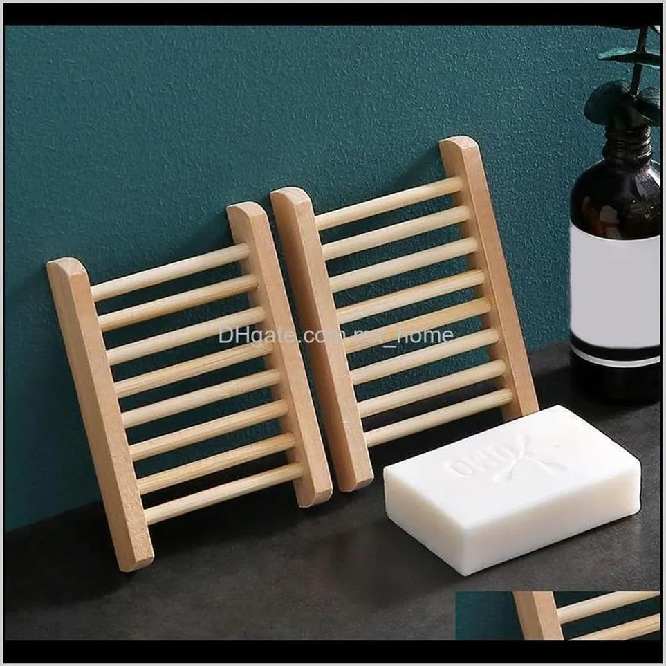 GARDEN5 10st Natural Wood Soap Dish Badrum Aessory Home Storage Organizer Bath Dowch Plate Hållbar bärbar bricka Holder Di264s