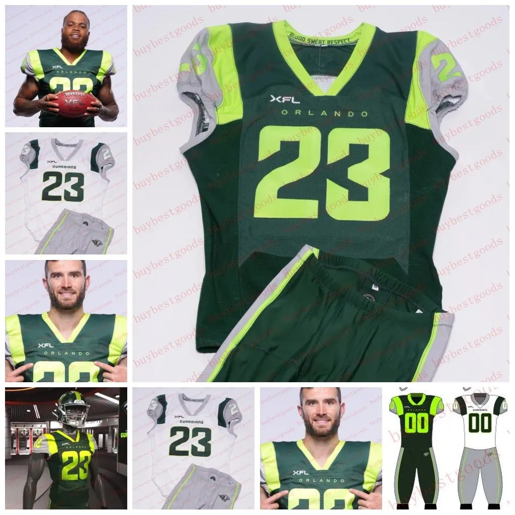 Personalizado Ed 2023 Orlando Guardians Football Jersey Paxton Lynch Logan Carter Andrew Jamiel Dontez Byrd Javaris Davis Javonta Payton Roman